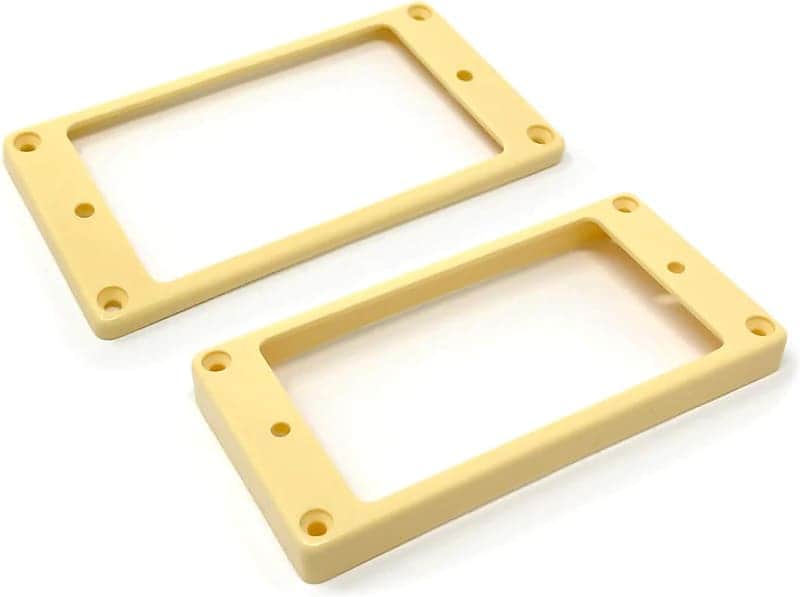 Cream Curved Bottom Humbucker Pickup Mounting Ring Set (Bridge & Neck) compatible with Epiphone Guitars image 1