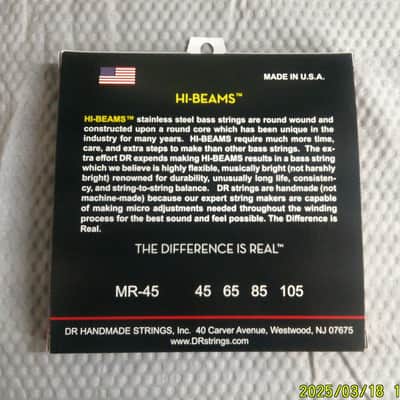 DR MR-45 Hi-Beams Electric Bass Strings - Medium (45-105) image 5