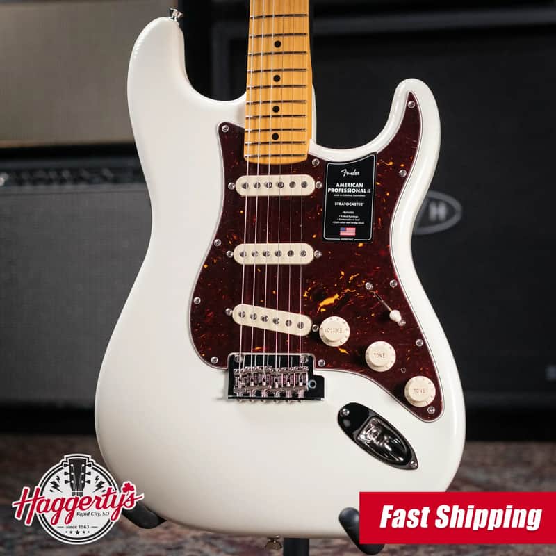 Fender American Professional II Stratocaster Electric Guitar - Olympic White with Hardshell Case image 1