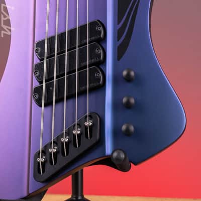 Dingwall D-Roc Standard 5-String Bass Matte Blue to Purple Colorshift B-Stock image 4