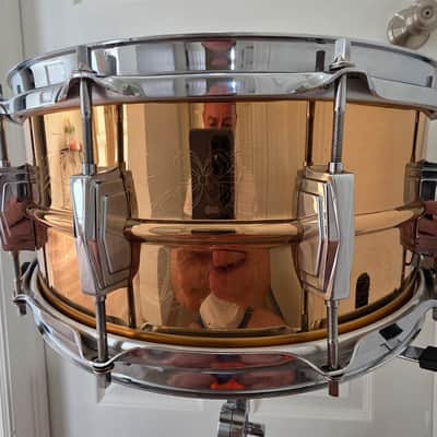 RARE!! 🥁💥 Ludwig  75th Anniversary Bronze 6.5x14 1984 - Bronze , Laser Engraved image 19
