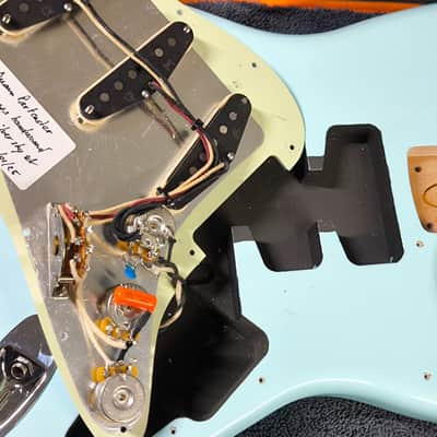 MyDream Partcaster Custom Built - Sonic Blue Flamed JM Silver Strat image 10