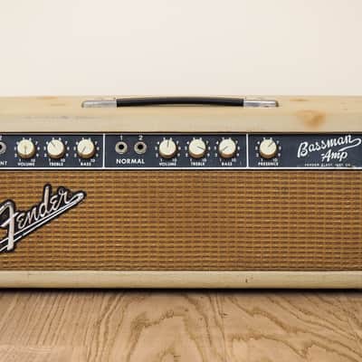 1964 Fender Bassman 6G6-B Blonde Brownface Vintage Pre-CBS Piggyback Tube Amp image 2