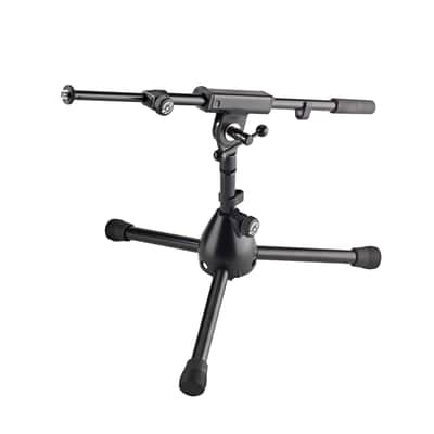K&M - Konig & Meyer 25950.500.55 - Very Low Level Microphone Compact Stand - 2-piece Telescopic Boom Arm - Zinc Die-Cast Base - Professional Grade For All Musicians - German Made - Black image 1