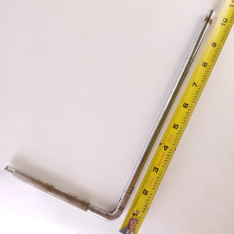 Ludwig 3/8x5.25x10" Cymbal L-Arm Rod Chrome Bass Drum Pre-1967 Diamond Knurling image 1