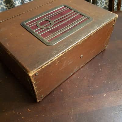 Magnavox Model "JR" Illustravox Standard Mono Tube amp, field coil speaker, cab, record player, AND MOVIE PROJECTOR 1940s - Art Deco grille and brown tolex image 19