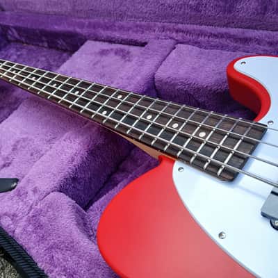 Clip TBS-4 Bass Guitar Short Scale Telebass Retro Red image 6