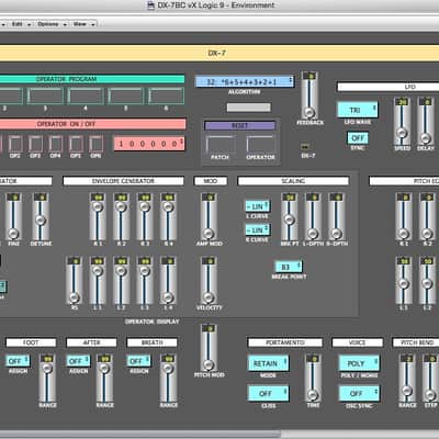 VIRTUAL Yamaha DX-7 / DX-7II editor / programmer (6-Op FM) - LOGIC v4 - X image 2