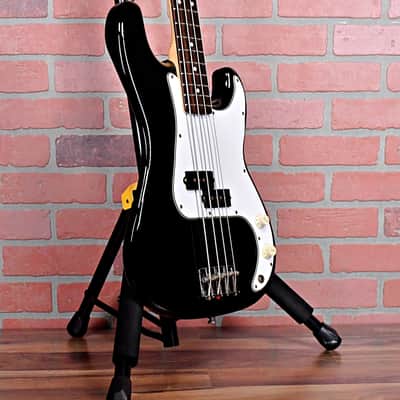 Fender Vintage 1984 Squire P-Bass 32" Medium Scale Made in Japan - Gloss Ebony with Molded Fender Hardshell Case image 5