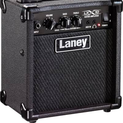 Laney LX10 BK 10-Watt Guitar Combo Amp 5" Speaker Drive Switch Aux Input Headphone Out Compact Black Design image 2