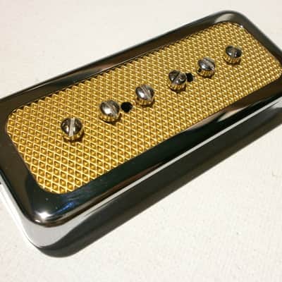 FOIL P90 Soap Bar Pickup SET Bridge and Neck Gold Chrome Electric Custom Guitar by Q pickups image 8