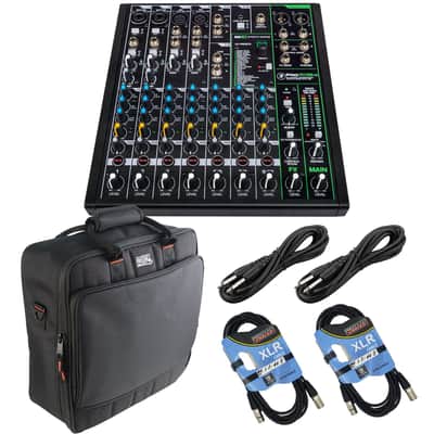 Mackie ProFX10v3, G-MIXERBAG-1515, (2) XLR cables, (2) 1/4 cables Bundle image 1