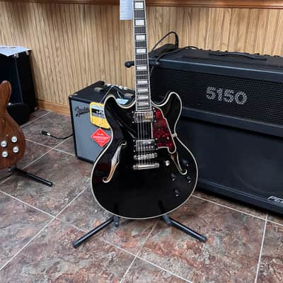 D'Angelico Premier DC Semi-Hollow Double Cutaway with Stop-Bar Tailpiece, Pau Ferro Fretboard 2023 - Present - Black Flake image 2
