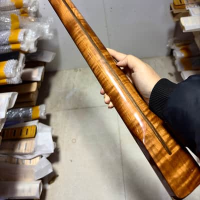 22 frets gloss Roasted Flame Maple Electric Guitar neck 25.5in parts image 6