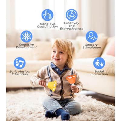 Handbells, Hand Bells Set 8 Note Musical Bells With Colorful Songbook For Toddlers Children Kids Adults School Church Classroom Wedding, By image 3