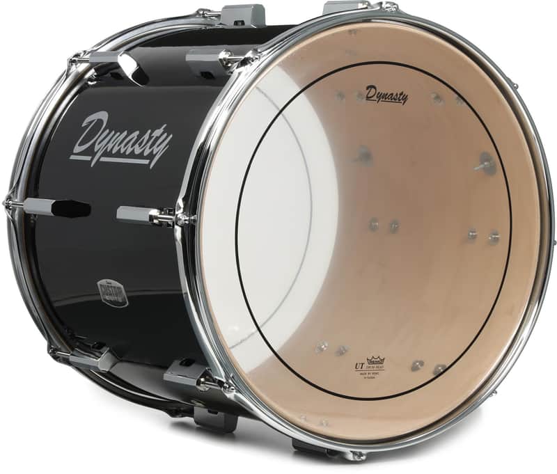 Dynasty Traditional Marching Tenor Drum - 16 inches x 14 inches Black image 1
