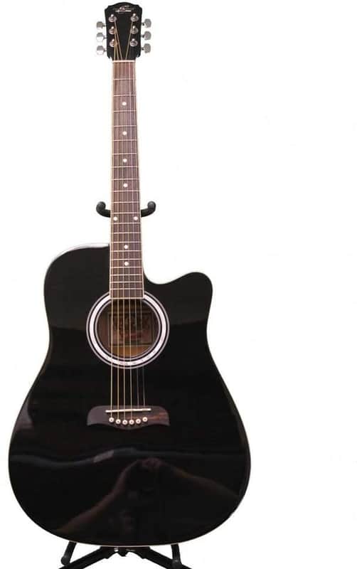 Oscar Schmidt Mod OD45CBPAK Cutaway Dreadnought Acoustic Guitar Pack - Black image 1
