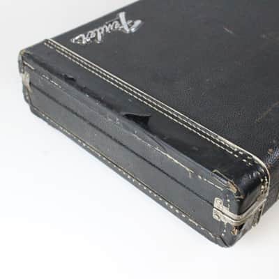 1975-1976 Black Fender Jazz Bass Precision Telecaster BASS Hardshell CASE Red Interior 1970's 1977 1978 1979 image 5