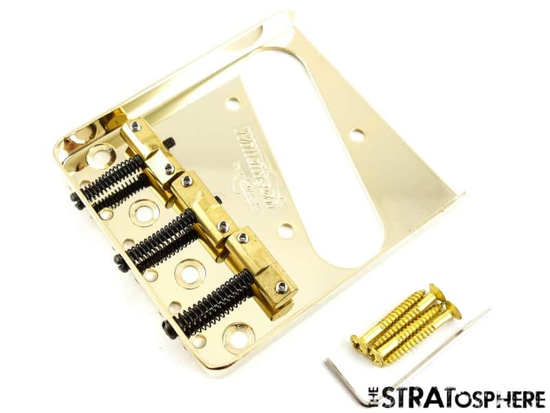 *NEW Wilkinson Vintage BRIDGE for Fender Telecaster Tele Gold & Brass WTB-GD image 1