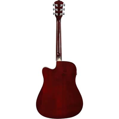 Washburn WA90CE Dreadnought Acoustic-Electric Guitar Regular Wine Red image 4
