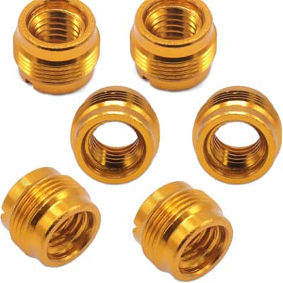 6-Pack Microphone Stand Adapters - 5/8" Male to 3/8" Female Threaded Screw Adapter for Mic Clip Holder, Sturdy Metal Connector Converter, Studio Recording Equipment Accessories image 1