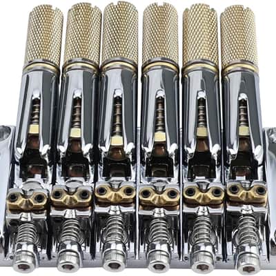 10.5mm Headless Electric Guitar Bridge Chrome Headless Bass Guitar Bridge Brass Saddles Zinc Alloy Plate Electric Guitar Bridge 6 String Headless Guitar Bridge Fixed image 3