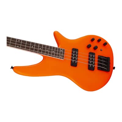 Jackson X Series Spectra Bass SBX IV, Laurel Fingerboard, Poplar Body, and Through-Body Maple Neck 4-String Guitar (Right-Handed, Neon Orange) image 9