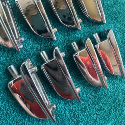 Ludwig Lot of 8 Vintage Large Classic Bass Drum or Tom Lugs - Chrome L#1 80s - Chrome image 5
