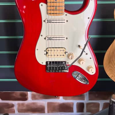 Fender American Deluxe Fat Stratocaster HSS Crimson Red Transparent 2001 image 4