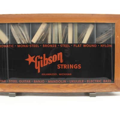 1950's Gibson String Counter Display Case - Reverse Painted Glass- w/ Strings! image 1