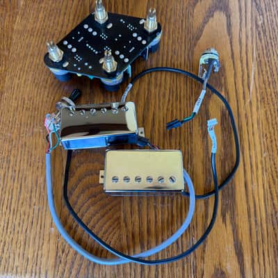 Gibson CTS Chrome Burstbucker Lead 61 and Rhythm 61 PAF Alnico Humbucker Pickups and Quick Connect Wiring Harness Kit:  Push-Pull Pots, Coil Splits, Phase, Pure Bypass - Hand Wound in USA