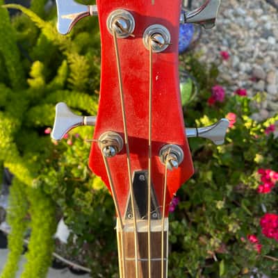 Rare Redburst Sky Electric/Acoustic Bass Guitar image 3