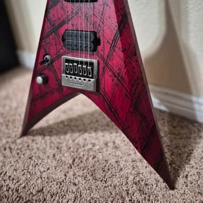 Solar V1.6Canibalismo Red Open Pore and Blood Splatter Electric Guitar image 1