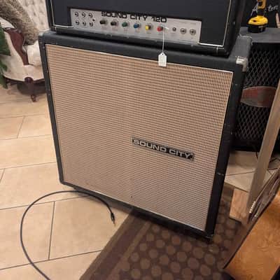early 70s Sound City B-120 Vintage Guitar Amplifier with Matching Cabinet image 2