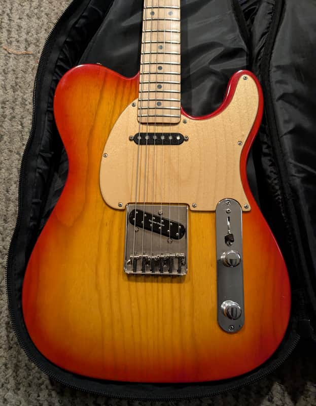 G&L ASAT Classic USA Red Sunburst on Ash image 1