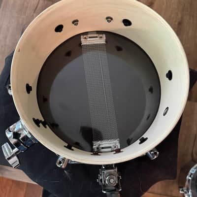 Pearl M-80 Brushed Pewter Auxiliary Effect Snare Drum 4 x 10" 6 Lugs image 10