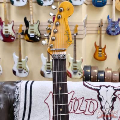 Fender Custom Shop Wild West White Lightning Stratocaster Floyd Rose HSH Rosewood Fingerboard 22 Frets Heavy Relic 2 Tone Sunburst 8.05 lbs image 7
