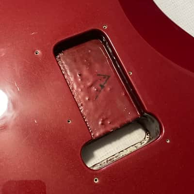 1995 MIM Fender Mexico Candy Apple Red Stratocaster Guitar Body 6 Post Tremolo image 16