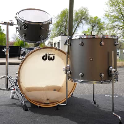 DW Design Series Limited Edition 3pc Maple Shell Pack - Titanium Satin Matte Lacquer | 12", 16", 22" image 2