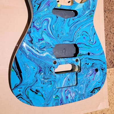 Custom Swirl Body Dinky Body  Blue Swirl image 1
