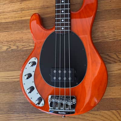 Ernie Ball Music Man Sting Ray 4 2003 - Translucent Orange Left Handed image 2