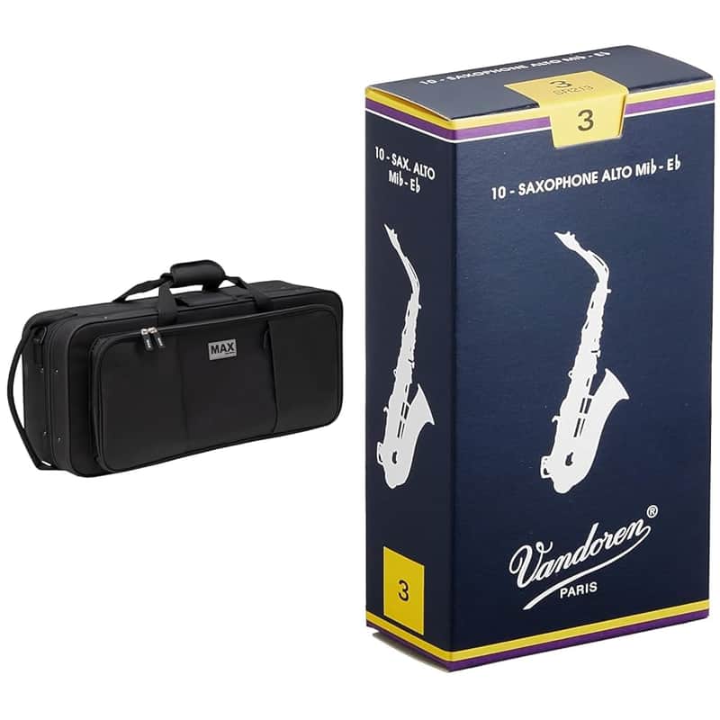 Alto Sax Case & Vandoren Alto Sax Reeds Strength 3 Box Of 10 Bundle image 1