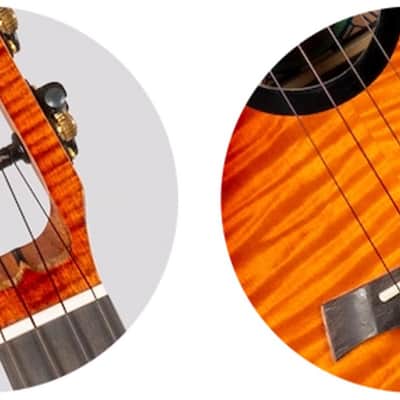 Flight Navigator EQ-A Solid Flamed Maple Top Mahogany Neck 4-String Tenor Ukulele w/Gig Bag, Pickup & Humidifier image 8