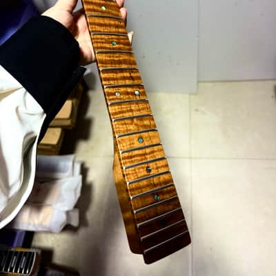Electric Guitar neck 22 frets Roasted Flame Maple 25.5inch DIY Part repalce image 3