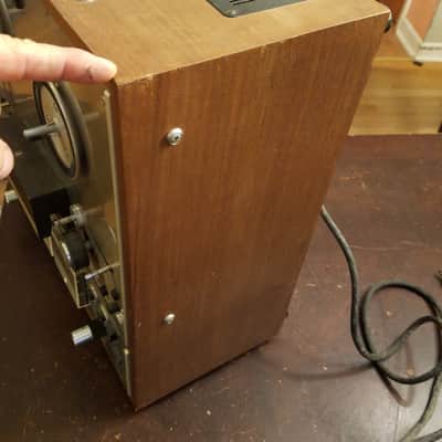 Teac A-4010S 4-head R2R Auto-Reverse 2-track 1/4" 7" reel to reel recorder tape deck player 1970s A4010S - stained wood and stainless steel image 11