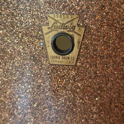 Vintage Ludwig Floor Tom 1966 - Champagne Sparkle 16 x 16 Keystone Badge image 3