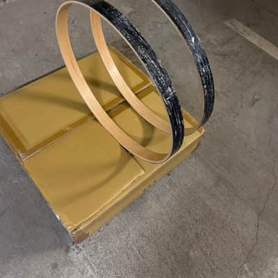 23” Classic Maple Bass Drum Hoops Pair - Vintage Black Oyster image 8
