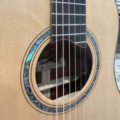 Dowina Cocobola Bona Vida Acoustic Guitar Old Stock Sitka/Cocobolo Parlor Sized with Custom Italian Hardshell Case image 7