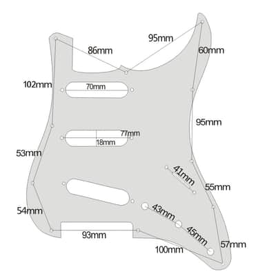 11-Hole SSS Loaded Strat Pickguard - Red Tortoise & Black image 2