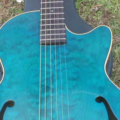 Yairi KYF-2 CTM Electric Acoustic Guitar Figured Maple Top with Fishman Presys Pickup System 2014 - Transparet Blue+Yairi Hard Case plus more extras image 19